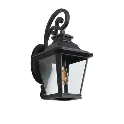 Hivvago Large Outdoor Wall Sconces With Clear Glass In Black