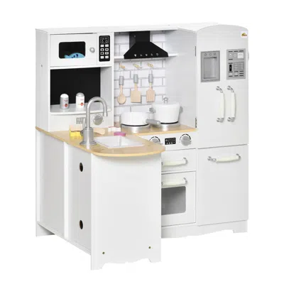 Hivvago Large Pretend Play Kitchen Set With Interactive Appliances For Kids