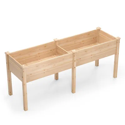 Hivvago Large Raised Garden Bed With Drainage Holes And 6 Supporting Legs