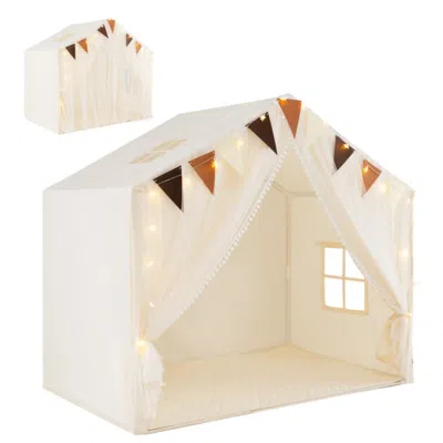 Hivvago Large Toddler Playhouse Tent With Door Curtains Windows In White