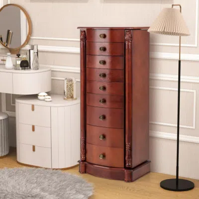 Hivvago Large Wooden Jewelry Storage Box Organizer