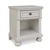 Hivvago Lea 27 Inch Nightstand, Single Drawer Traditional Style, Open Cubby, White In Gray