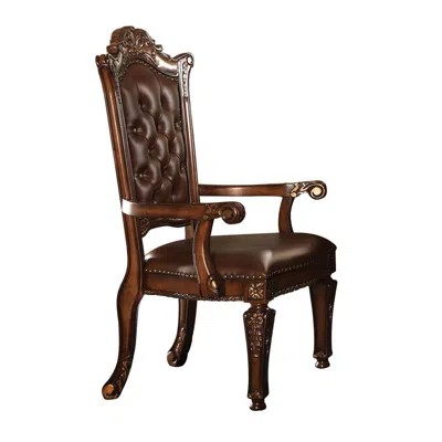 Hivvago Leather Upholstered Arm Chair In Cherry Brown