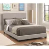 Hivvago Leather Upholstered Full Size Platform Bed, Gray In Brown
