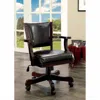 Hivvago Leatherette Arm Chair With Swivel And Adjustable Height Mechanism, Brown In Black
