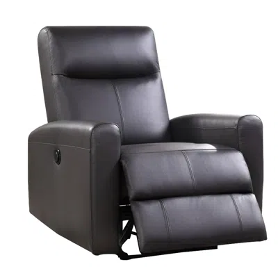Hivvago Leatherette Power Recliner With Tufted Back, Brown
