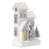 Hivvago Led Flocked Wooden House 14.5"h In Multi