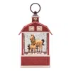 Hivvago Led Horse Barn Snow Globe 11"h In Red