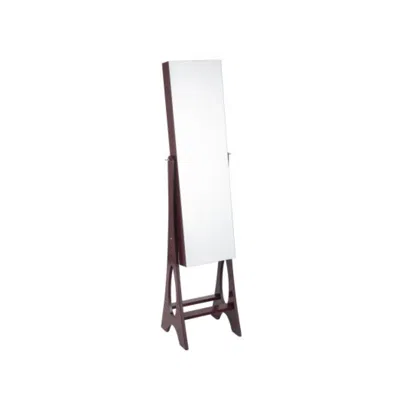 Hivvago Led Jewelry Cabinet Armoire Organizer With Bevel Edge Mirror-brown