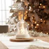 Hivvago Led Rotating Santa's Sleigh Globe 8.5"h In White