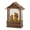 Hivvago Led Snow Globe Nativity Barn 8.25"h In Brown