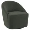 Hivvago Lenie Barrel Accent Swivel Chair, Modern Minimal Shape, Dark Green In Green