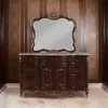 Hivvago Leon 46 X 47 Dresser Mirror, Beveled, Carved Details, Dark Walnut Finish