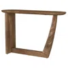 Hivvago Leti Sofa Console Table, 46 Inch, Brown Mango Wood, L Shaped Base In Brown