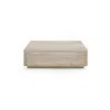 Hivvago Lia 39 Inch Coffee Table, Square Travertine Stone Finish Laminated Top In Gray