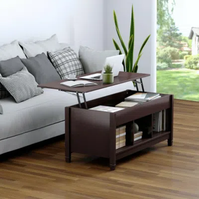 Hivvago Lift Top Coffee Table With Hidden Storage Compartment-coffee