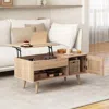 Hivvago Lift Top Coffee Table With Storage And Hidden Compartment-natural