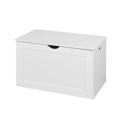 Hivvago Lift Top Entryway Storage Cabinet With 2 Safety Hinges Wooden Toy Box - White