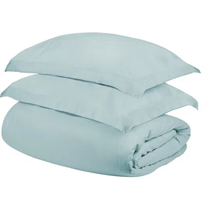 Hivvago Light Blue Queen Cotton Blend 400 Thread Count Washable Duvet Cover Set