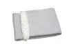 Hivvago Light Gray Mini Dot Fringed Throw Blanket In Gray