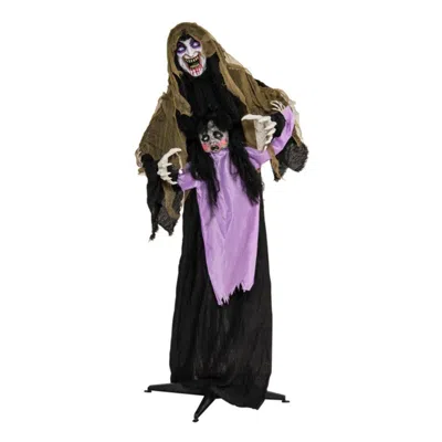 Hivvago Lighted And Animated Halloween Decoration Outdoor Vampire With Led For Yard Lawn