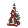 Hivvago Lighted Winter Church Display With Pine Accents And Snowy Finish 19"h In Multi