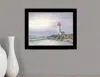 Hivvago Lighthouse At Sunset Black Framed Print Wall Art In Multi