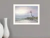 Hivvago Lighthouse At Sunset White Framed Print Wall Art In White