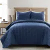 Hivvago Lightweight Blue Textured Cotton 3 Piece Quilt Set