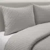 Hivvago Lightweight Cotton Linen Grey Textured Reversible 3-piece Quilt Set In Gray