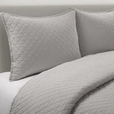Hivvago Lightweight Cotton Linen Grey Textured Reversible 3-piece Quilt Set In Gray