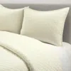 Hivvago Lightweight Cotton Linen Ivory Textured Reversible 3-piece Quilt Set