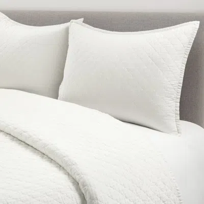 Hivvago Lightweight Cotton Linen White Textured Reversible 3-piece Quilt Set