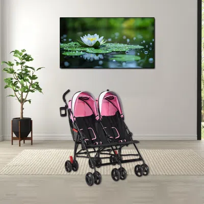 Hivvago Lightweight Foldable Double Stroller For Twins Compact Umbrella Design For Kids In Multi