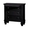 Hivvago Lila 30 Inch Nightstand With Slide Out Tray, Felt Lined Top Drawer, Black