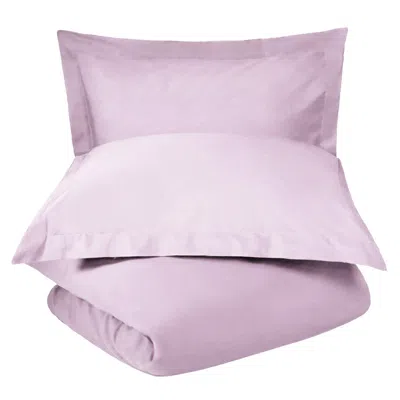 Hivvago Lilac King 100% Cotton 300 Thread Count Washable Duvet Cover Set In Pink