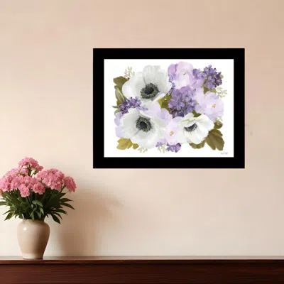 Hivvago Lilacs And Anemone Black Framed Print Wall Art In Multi