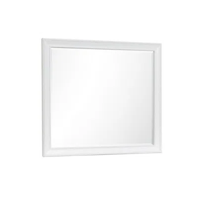 Hivvago Limi 37 X 43 Dresser Mirror, Modern Wood Frame, White Brushed Finish