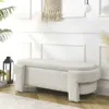 Hivvago Linen Fabric Upholstered Storage Bench For Living Room