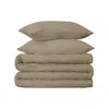 Hivvago Linen Twin Cotton Blend 650 Thread Count Washable Duvet Cover Set In Brown