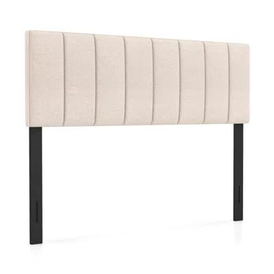 Hivvago Linen Upholstered Headboard With Solid Wood Legs And Adjustable Width