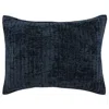 Hivvago Lipa 20 X 26 Hand Stitched Standard Pillow Sham, Rayon Velvet, Quilted Blue In Green