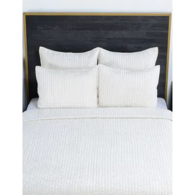 Hivvago Lipa 20 X 26 Handmade Standard Pillow Sham, Rayon Velvet, Ivory White