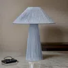 Hivvago Liya 18 Inch Table Lamp, Cone Shade And Tapered Base, Textured Blue Finish In Blue