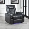 Hivvago Liza Power Motion Recliner Chair, Bluetooth Usb, Gray Faux Leather In Black