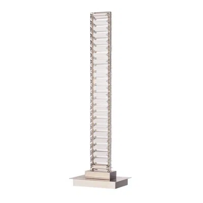 Hivvago Lizy 24 Inch Table Lamp With Crystal, Led Metal Frame, Nickel Finish In Brown