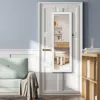 Hivvago Lockable Wall Mount Mirrored Jewelry Cabinet With Led Lights-white