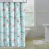 Hivvago Logan 72 Inch Shower Curtain, Coastal Light Blue Conch Shells Print