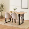 Hivvago Logan Dining Table, Rectangular Brown Wood Top, Black Iron Legs, 55 Inch