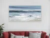 Hivvago Long Beach Shore Unframed Print Wall Art In Blue